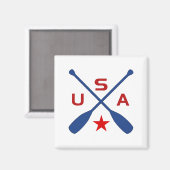 USA Crossed Paddle riemen met ster licht-kleur Magneet (Voorkant / Achterkant)