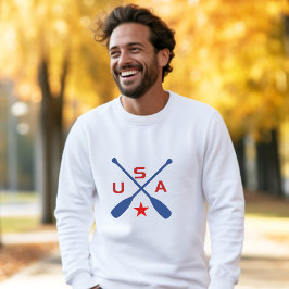 USA Crossed Paddle riemen met ster licht-kleur Trui