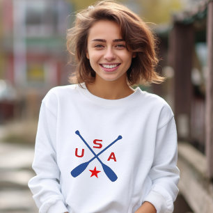 USA Crossed Paddle riemen met ster licht-kleur Trui