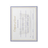 USA Crown Certificates-Award Notitieblok (Linkerzijde)