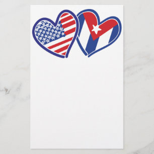 USA Cuba Love Hearts Briefpapier
