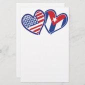 USA Cuba Love Hearts Briefpapier (Voorkant / Achterkant)