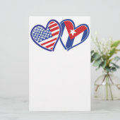 USA Cuba Love Hearts Briefpapier (Staand voorkant)