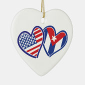 USA Cuba Love Hearts Keramisch Ornament (Rechts)