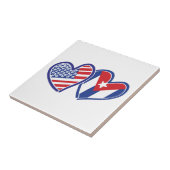 USA Cuba Love Hearts Tegeltje (Zijkant)