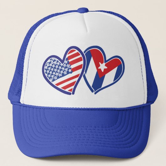 USA Cuba Love Hearts Trucker Pet (Voorkant)