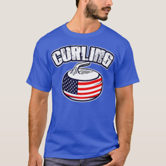 USA Curling Amerikaanse vlag Curler T-shirt