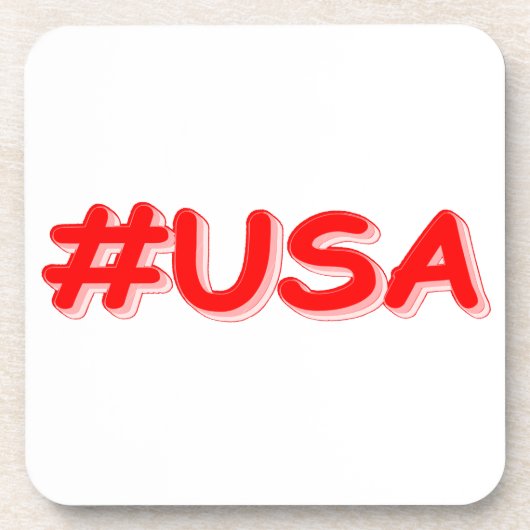 "#USA" Cute Design. Bestel nu Bier Onderzetter (Voorkant)