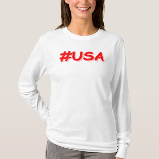 "#USA" Cute Design. Bestel nu T-shirt (Voorkant)
