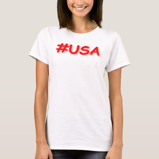 "#USA" Cute Design. Bestel nu T-shirt (Voorkant)
