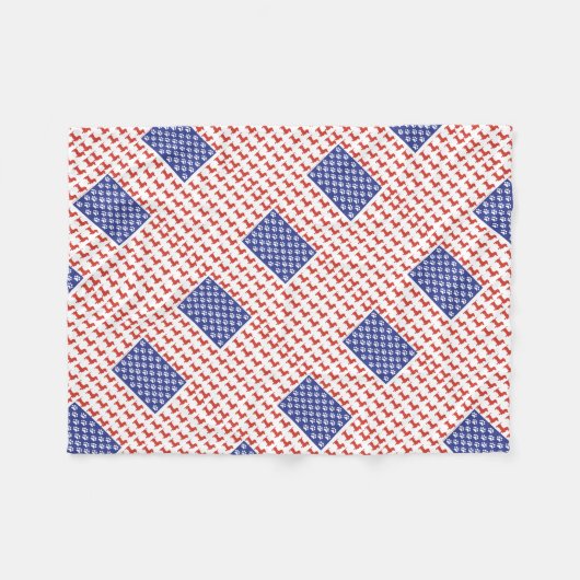 USA Dachshund Fleece Deken (Voorkant (Horizontaal))