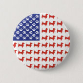 USA Dachshund Ronde Button 5,7 Cm (Voorkant)