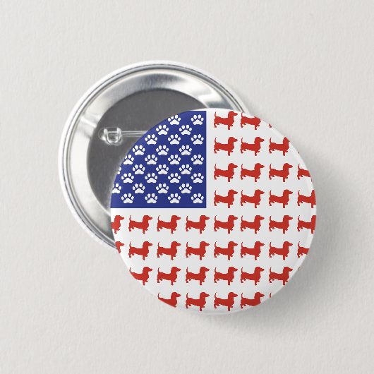 USA Dachshund Ronde Button 5,7 Cm (Voorkant /achterkant)
