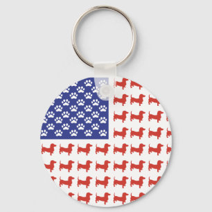 USA Dachshund Sleutelhanger