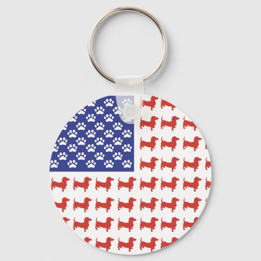 USA Dachshund Sleutelhanger (Voorkant)