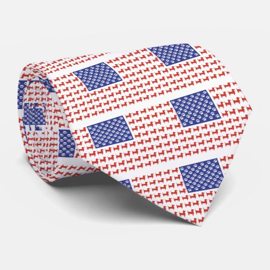 USA Dachshund Stropdas (Opgerold)