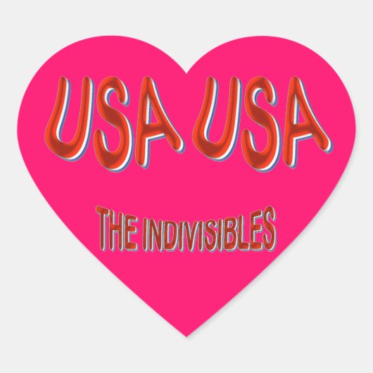 USA DE ONDEELBARE Rood Wit Blauw Hart Sticker (Voorkant)