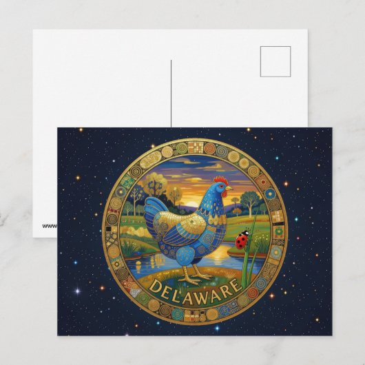 USA Delaware staatssymbolen Briefkaart (Voorkant / Achterkant)