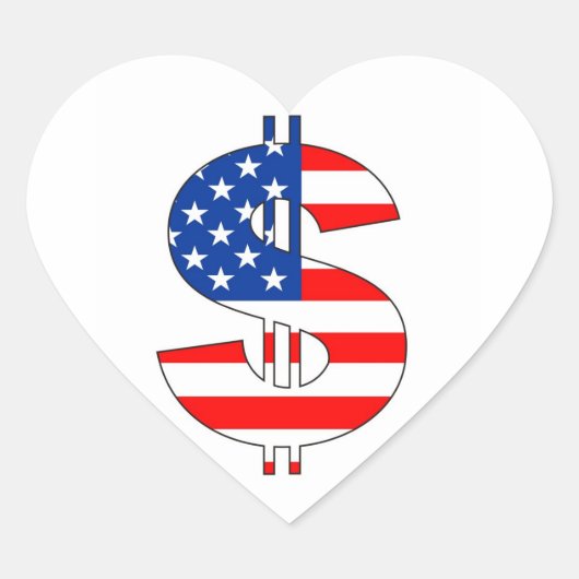 usa - dollarteken hart sticker (Voorkant)