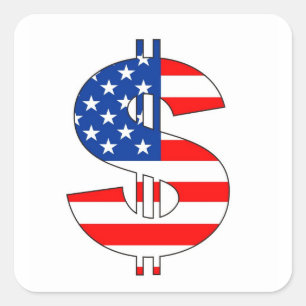 usa - dollarteken vierkante sticker