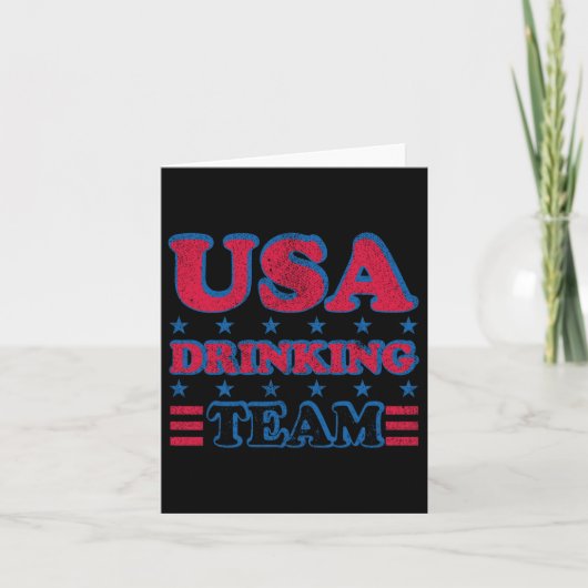 USA Drink team 4th van juli Independence Day Dru Kaart (Voorkant)