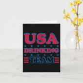 USA Drink team 4th van juli Independence Day Dru Kaart (Gele Bloem)