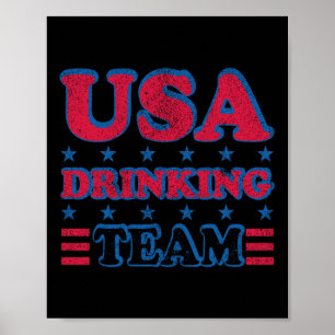 USA Drink team 4th van juli Independence Day Dru Poster