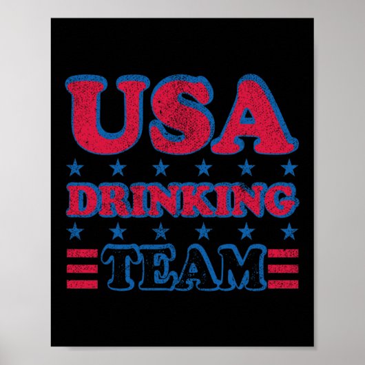 USA Drink team 4th van juli Independence Day Dru Poster (Voorkant)