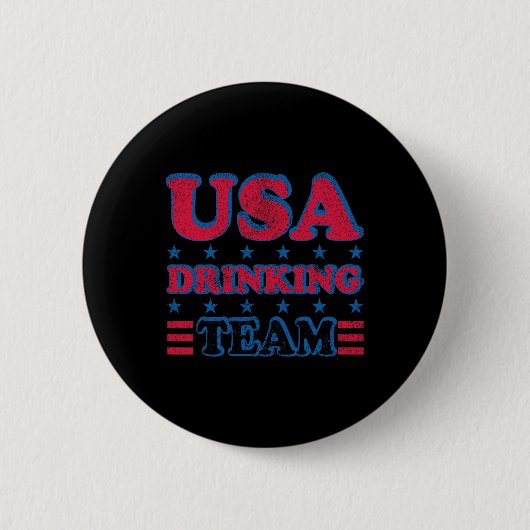 USA Drink team 4th van juli Independence Day Dru Ronde Button 5,7 Cm (Voorkant)