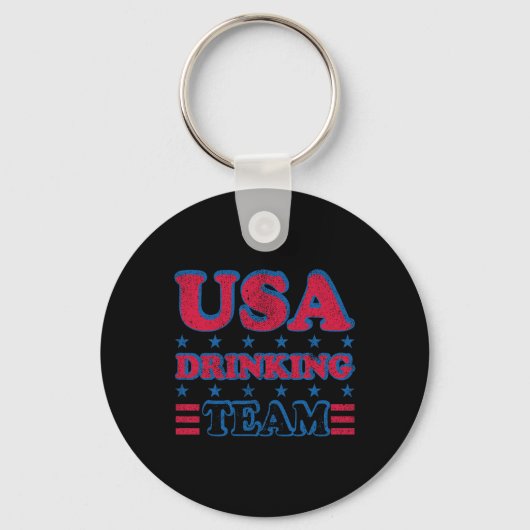 USA Drink team 4th van juli Independence Day Dru Sleutelhanger (Voorkant)