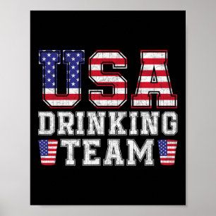 USA Drink Team Funny Drink Bierliefhebber 4e van Poster