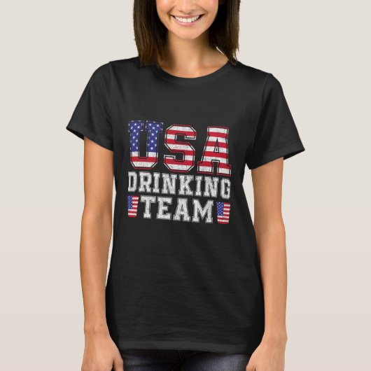 USA Drink Team Funny Drink Bierliefhebber 4e van T-shirt (Voorkant)