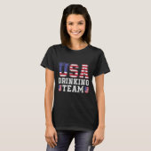 USA Drink Team Funny Drink Bierliefhebber 4e van T-shirt (Voorkant volledig)