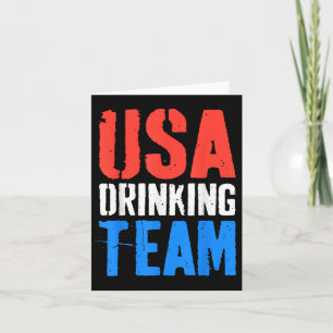 USA Drink Team Shirt Grappige Mannen Vrouwen 4th o Kaart