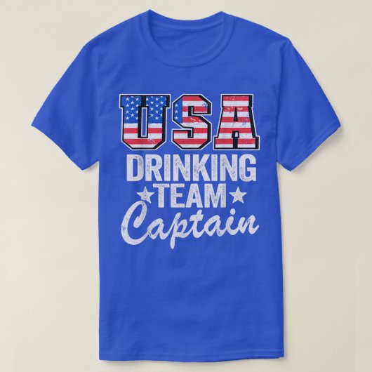 USA Drinking Team Captain American Flag 4th Of Jul T-shirt (Design voorkant)