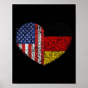 Usa Duitsland Hart - Dubbel Staatsburgerschap Poster