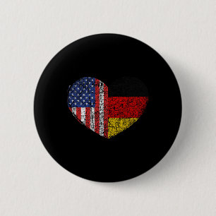 Usa Duitsland Hart - Dubbel Staatsburgerschap Ronde Button 5,7 Cm
