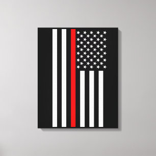 USA Dunne rode lijn op een Canvas Afdruk