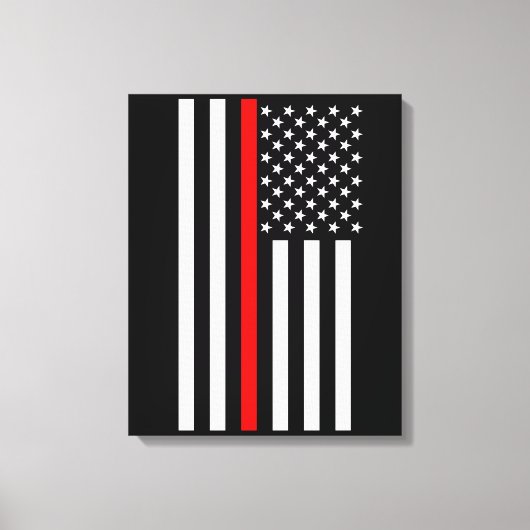 USA Dunne rode lijn op een Canvas Afdruk (Voorkant)