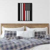 USA Dunne rode lijn op een Canvas Afdruk (Insitu (Slaapkamer))