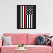 USA Dunne rode lijn op een Canvas Afdruk (Insitu (Woonkamer))