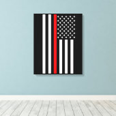 USA Dunne rode lijn op een Canvas Afdruk (Insitu (Houten vloer))