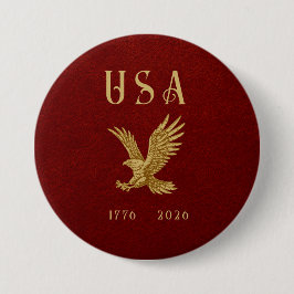 USA Eagle 1775 - 2026 Fax Red Leather  Button