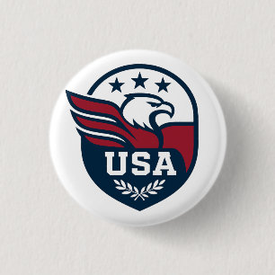 USA Eagle Crest Ronde Button 3,2 Cm