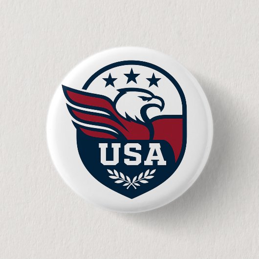 USA Eagle Crest Ronde Button 3,2 Cm (Voorkant)