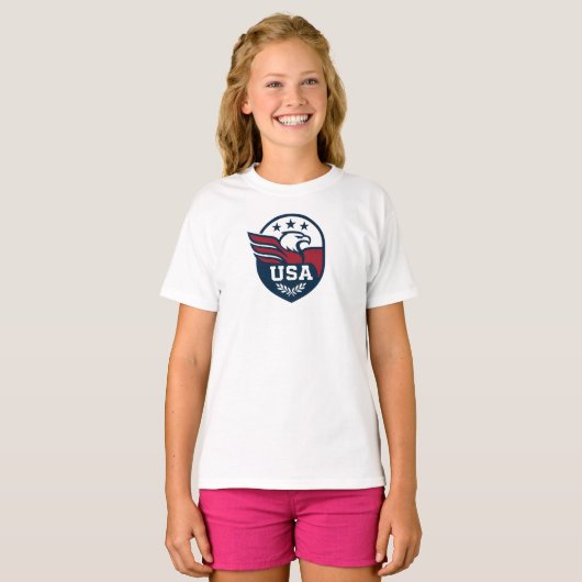 USA Eagle Crest T-shirt (Voorkant volledig)