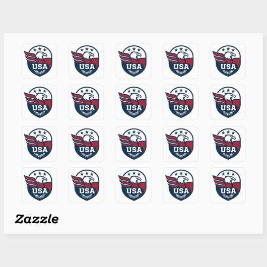 USA Eagle Crest Vierkante Sticker (Vel)