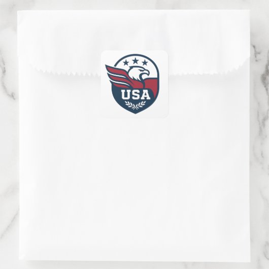 USA Eagle Crest Vierkante Sticker (Tas)