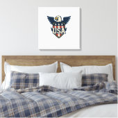 USA Eagle Crest — vlaggenschild Canvas Afdruk (Insitu (Slaapkamer))