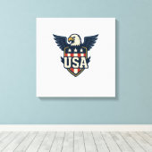 USA Eagle Crest — vlaggenschild Canvas Afdruk (Insitu (Houten vloer))
